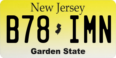 NJ license plate B78IMN