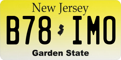 NJ license plate B78IMO