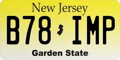 NJ license plate B78IMP