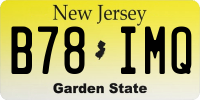 NJ license plate B78IMQ
