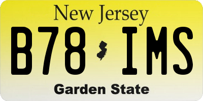 NJ license plate B78IMS