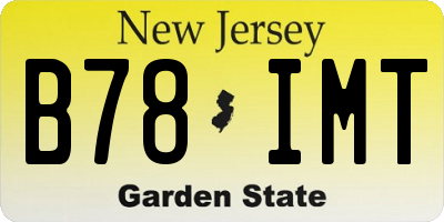 NJ license plate B78IMT