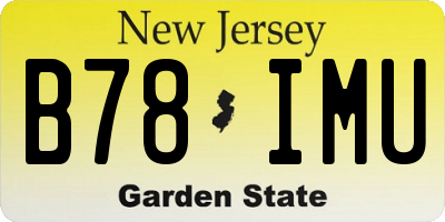 NJ license plate B78IMU