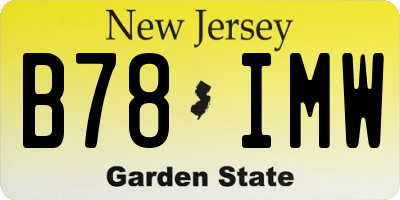 NJ license plate B78IMW