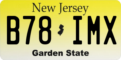 NJ license plate B78IMX