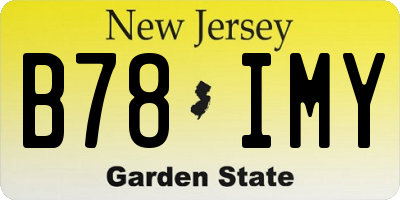 NJ license plate B78IMY