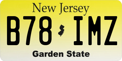 NJ license plate B78IMZ