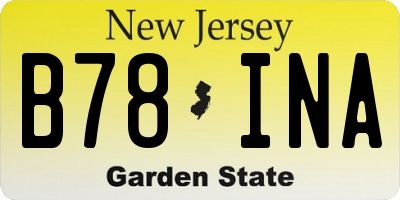 NJ license plate B78INA