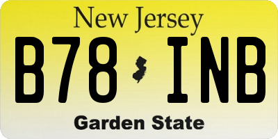 NJ license plate B78INB