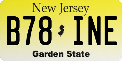 NJ license plate B78INE