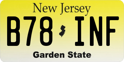 NJ license plate B78INF