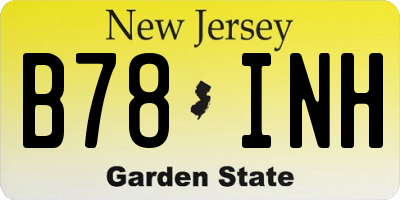 NJ license plate B78INH