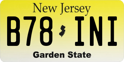 NJ license plate B78INI