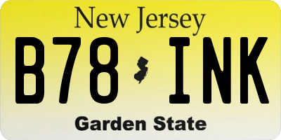 NJ license plate B78INK