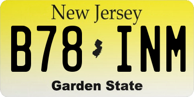 NJ license plate B78INM