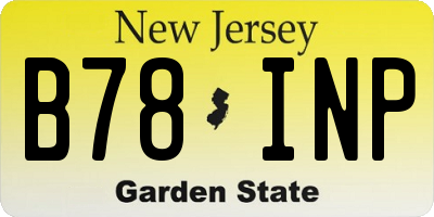 NJ license plate B78INP