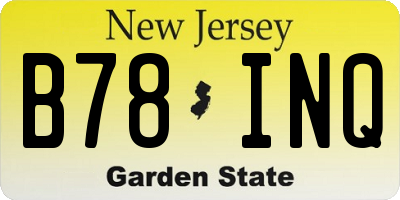 NJ license plate B78INQ