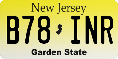 NJ license plate B78INR