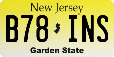 NJ license plate B78INS