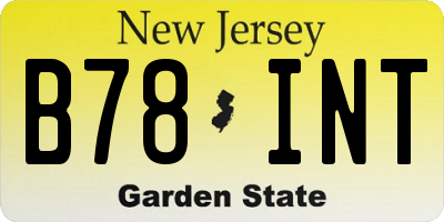 NJ license plate B78INT