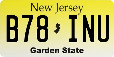 NJ license plate B78INU