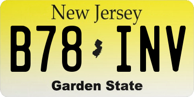 NJ license plate B78INV