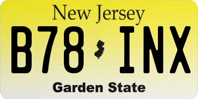 NJ license plate B78INX