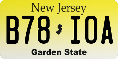 NJ license plate B78IOA