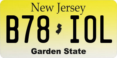 NJ license plate B78IOL