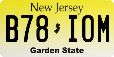 NJ license plate B78IOM