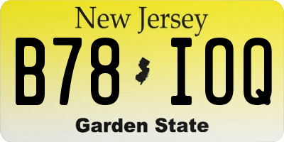 NJ license plate B78IOQ