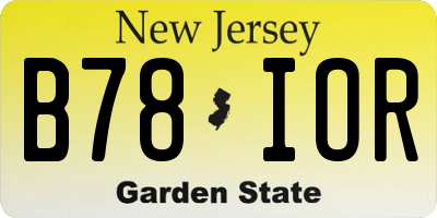 NJ license plate B78IOR
