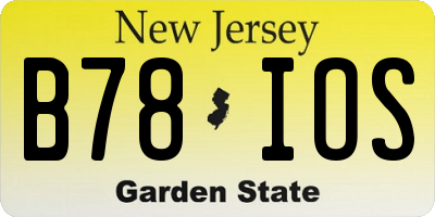 NJ license plate B78IOS