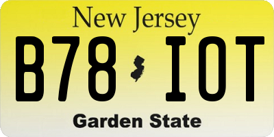 NJ license plate B78IOT