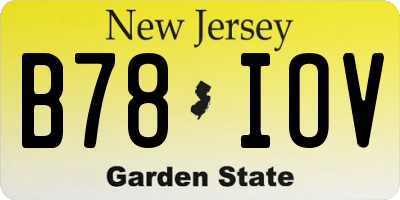 NJ license plate B78IOV