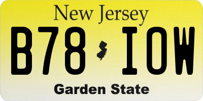 NJ license plate B78IOW
