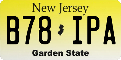 NJ license plate B78IPA