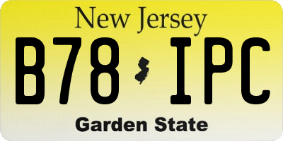 NJ license plate B78IPC