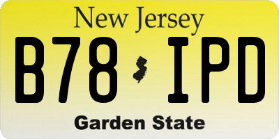 NJ license plate B78IPD