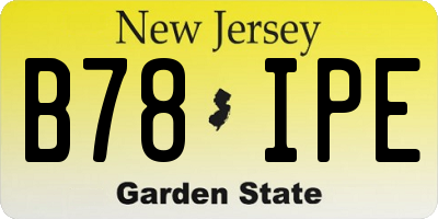 NJ license plate B78IPE