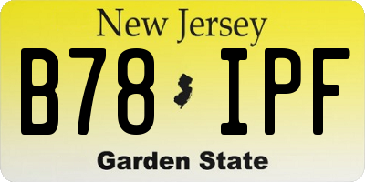 NJ license plate B78IPF