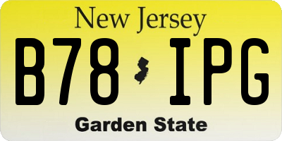 NJ license plate B78IPG