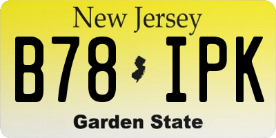NJ license plate B78IPK