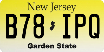 NJ license plate B78IPQ