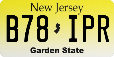 NJ license plate B78IPR