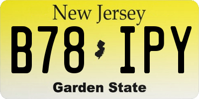 NJ license plate B78IPY
