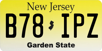 NJ license plate B78IPZ