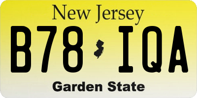 NJ license plate B78IQA