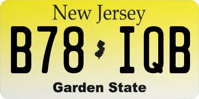 NJ license plate B78IQB