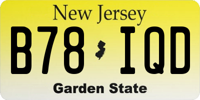 NJ license plate B78IQD